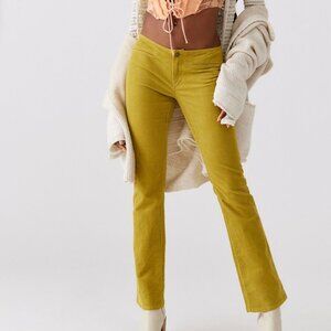 Urban Outfitters BDG Women Green Corduroy Flare Leg Slim Jeans Pants 24 NWT